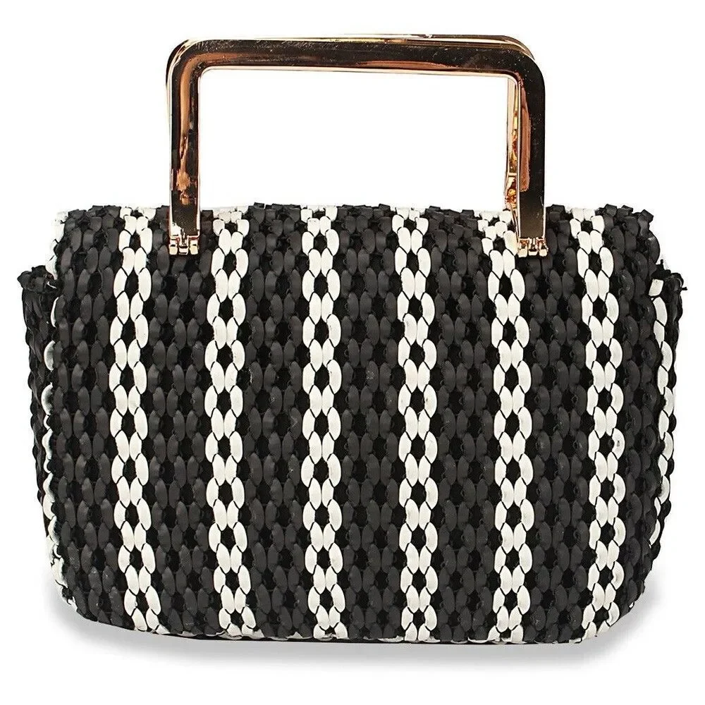 Women's Woven Petite Hand Tote Shoulder Bags Cross Body Tote Handbags Purse